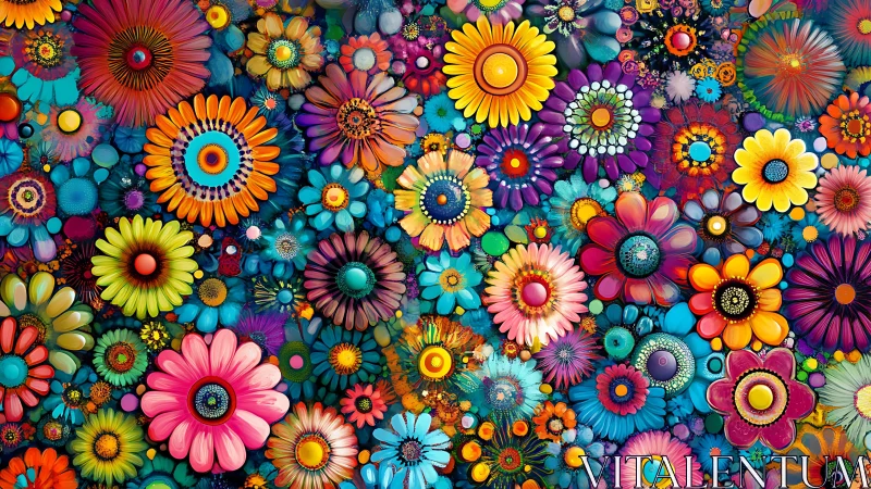 Bursting Garden of Vibrant Flowers and Playful Color.