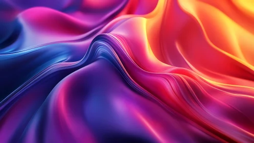 Flowing neon waves of color in a dreamy digital landscape.