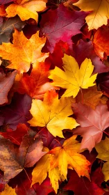 Glowing autumn leaves layered in cozy, colorful warmth.