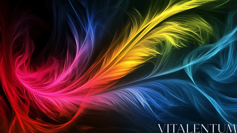 Colorful abstract light trails in flowing motion.