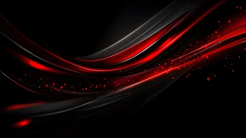 Abstract Black and Red Wave Background with Light Effects.