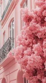 Blush blossoms lean into pastel balconies and whisper spring