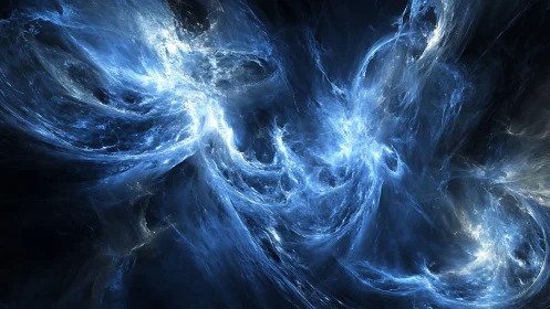 Fractal plasma vortices form turbulent blue energy filaments