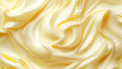 Smooth Swirls of Creamy Butter in Soft Focus Close-Up Style.