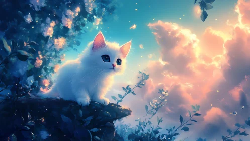 Luminous Feline Guardian in Dreamcloud Sanctuary.