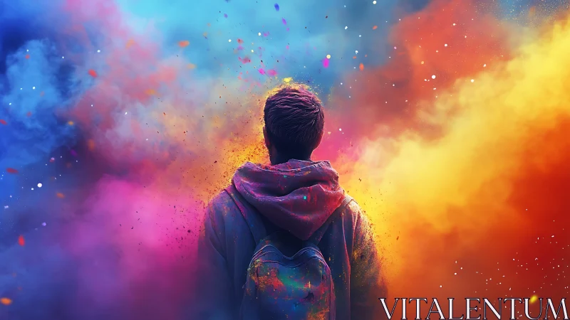 Wanderer Welcomed Into A Swirling Cloud Of Living Color.