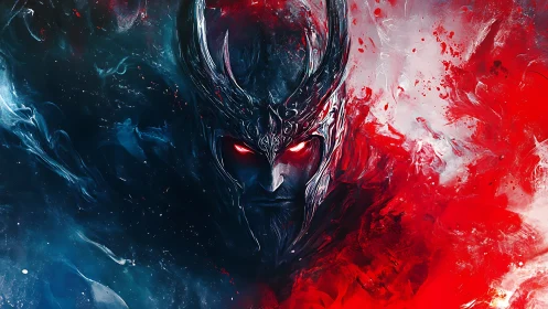 Bifurcated infernal warlord rendered in chromatic vortex field.