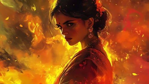 Dancing Through Flames: A Portrait of Inner Fire.