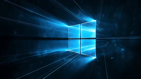 Luminescent pane grid with radial light dispersion field.