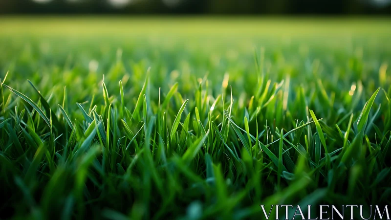 Morning chorus of bright green blades in soft meadow hush.