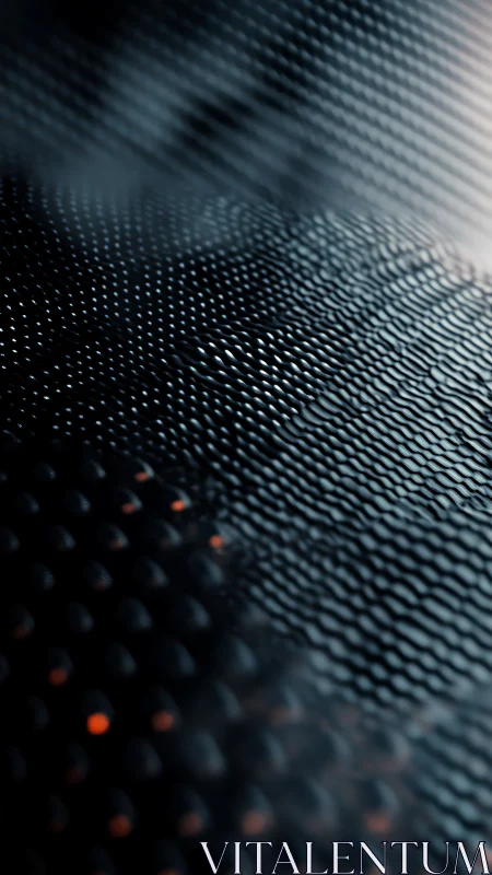 Dark metallic wave grid suggests futuristic nano surface.