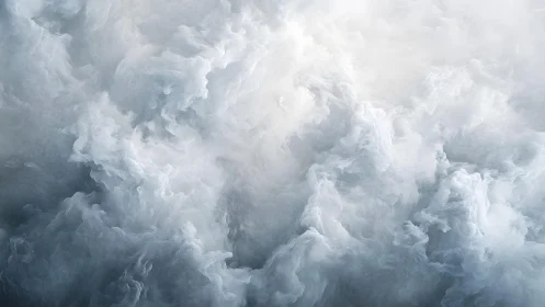 Dramatic swirling white clouds in abstract digital art style.
