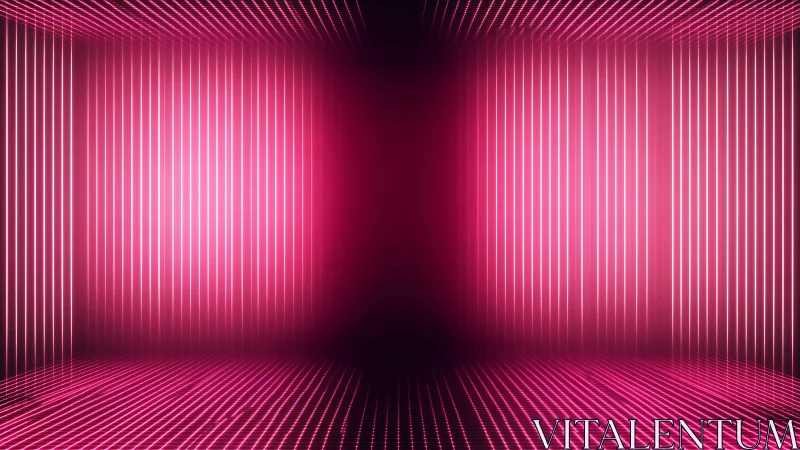 Neon ribs of light pulse through a glowing pink data hallway