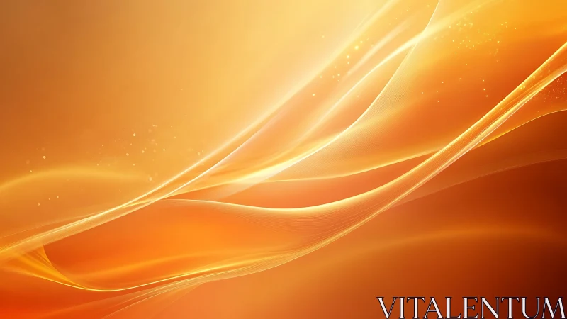 Vibrant orange abstract waves background with glowing light effects.
