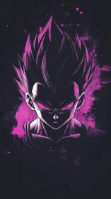 Stylized anime warrior portrait uses high contrast lighting