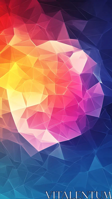 Chromatic low‑poly gradient mesh with faceted light diffusion.