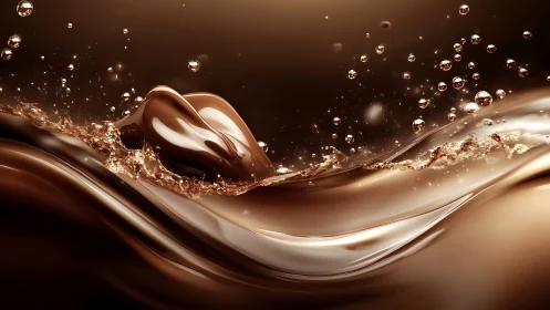 Rich chocolate splash with smooth flowing liquid waves.