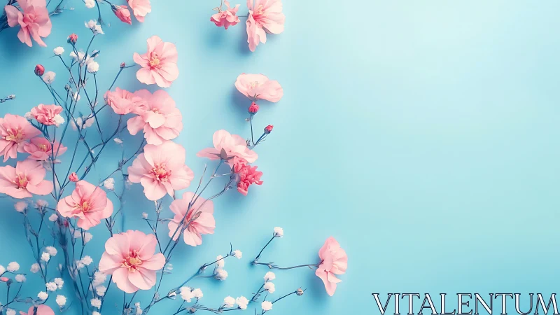 Pink Carnation Symphony Against Turquoise Dreams.