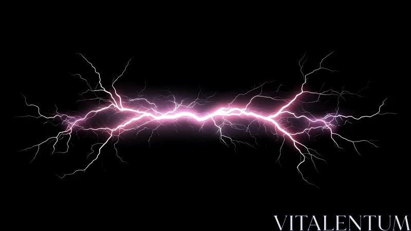 Neon thunderbolt splinters the void in electric pink arcs.