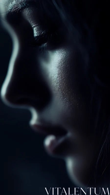 Midnight profile study in whispered light and shadowed calm.