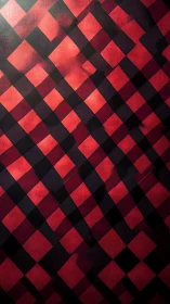 Diagonal red-black check pattern renders layered geometric depth