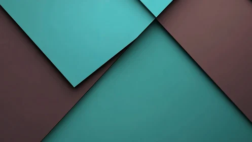 Teal and brown geometric paper layers in minimalist overlap.