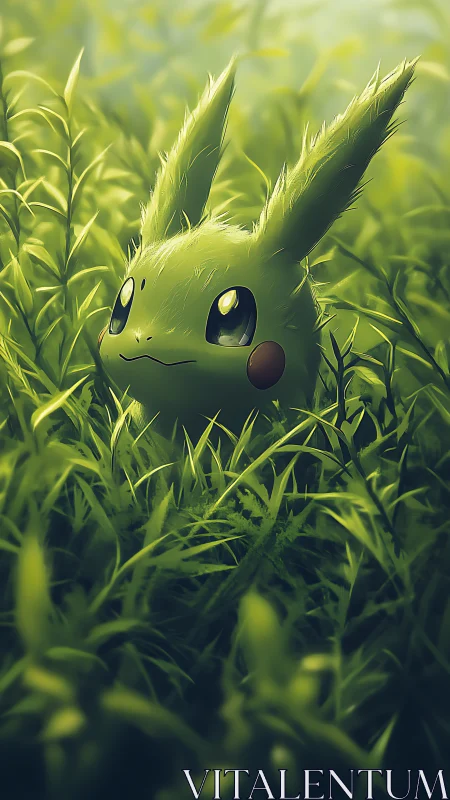 Digital painting of luminous forest creature in soft dawn light.