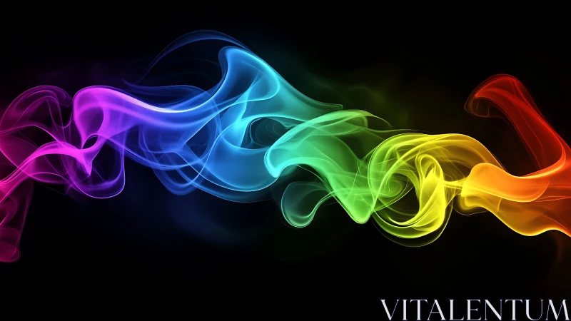 Colorful ribbons of light swirling through gentle darkness.