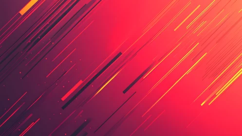 Dynamic diagonal lines abstract background in vivid red and yellow.