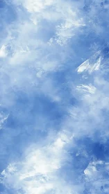 Vertical blue abstract field shows diffuse cloudlike textures
