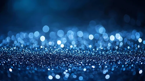 Shimmering Blue Bokeh Abstract Background with Sparkling Lights.
