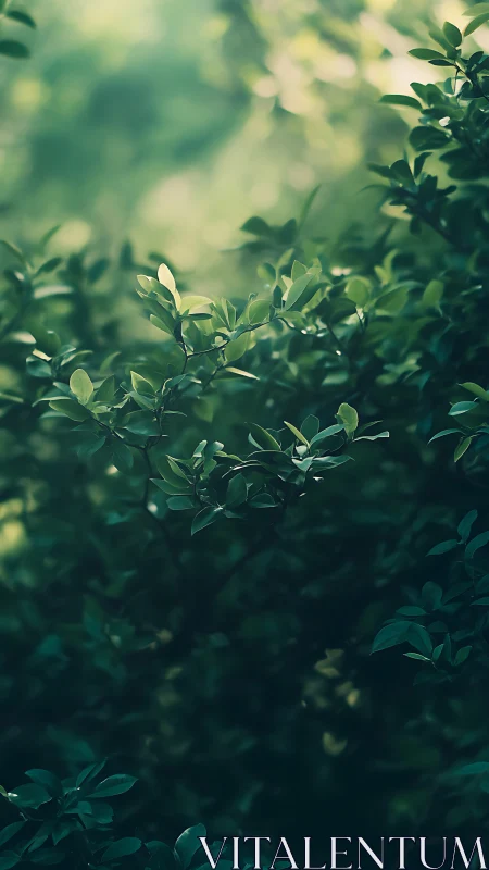 Photorealistic close-up foliage with shallow depth of field.