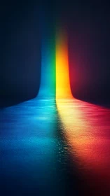 Vertical spectrum beam over textured reflective surface.