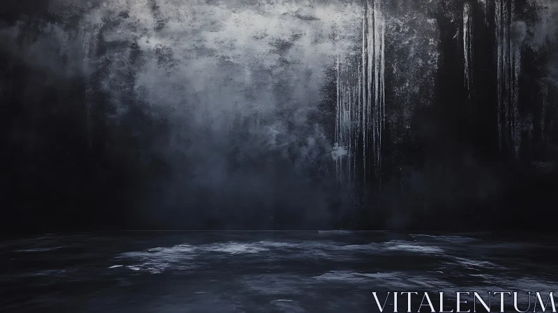 Minimalist dark concrete backdrop with moody industrial patina.