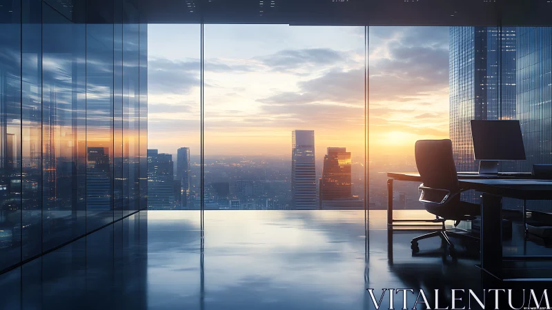 Serene Sunrise Office: Where Ambition Meets Golden Hour Magic