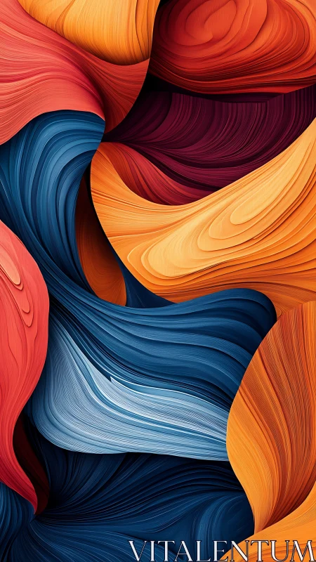 Layered abstract curves form interwoven flowing color bands