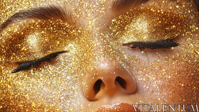 Gold dust dreams blanket closed eyes in shimmering quiet