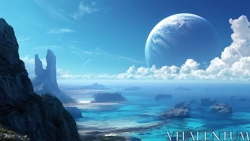 Orbital Planetary System with Atmospheric Clouds, Terrestrial Formations