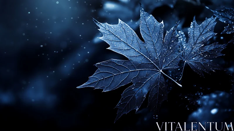 Nocturnal maple foliage in high-contrast digital painting.