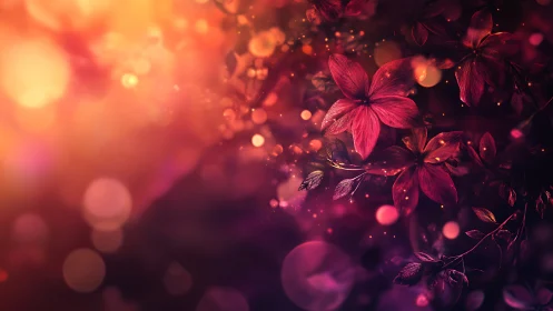 Luminous Floral Gradient with Volumetric Bokeh and Ambient Light Diffusion