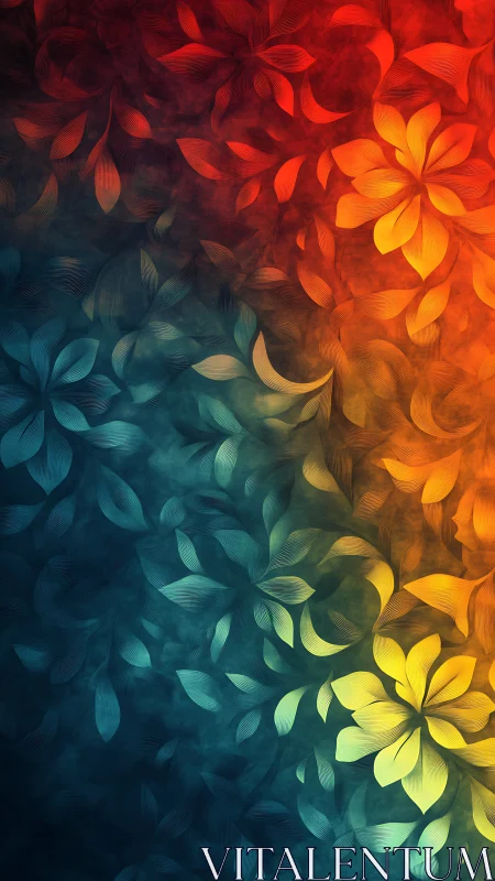 Gradient floral pattern displays structured layered petals