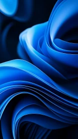 Layered blue abstract curves with smooth folded surfaces.