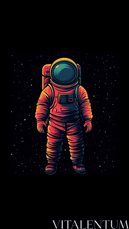 Neon voidwalker drifts alone in a starlit cosmic hush.