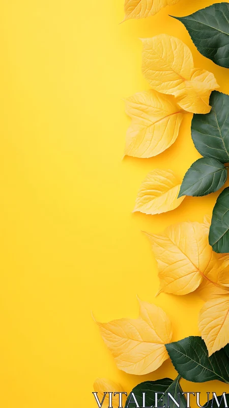 Diagonal yellow foliage border with contrasting green leaves