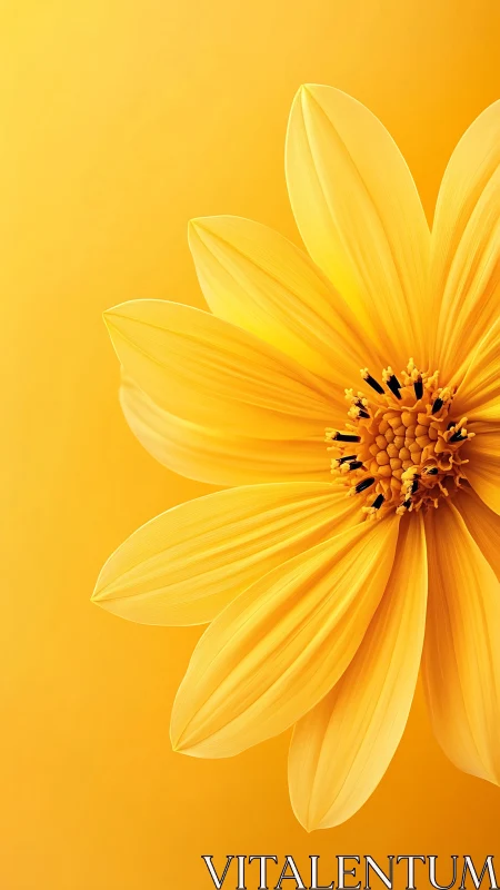 Yellow flower petals photographed against golden gradient background.