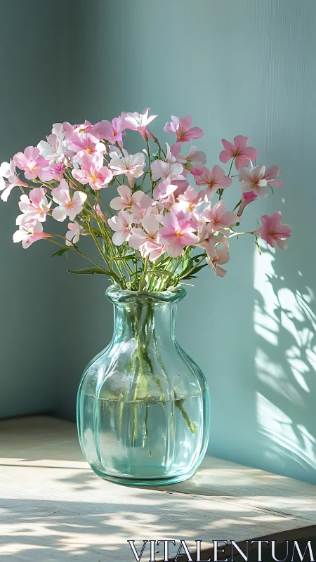 Blushing Cosmos Burst in Glass Vessels of Light