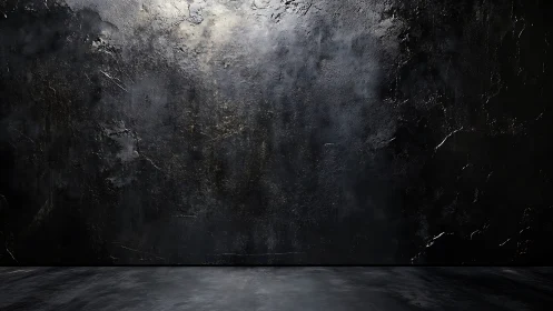 Textured black concrete backdrop with directional overhead lighting
