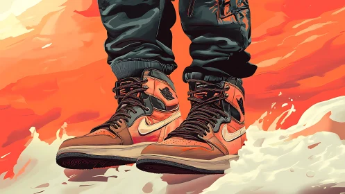 High-top sneaker dynamics over abstract kinetic clouds.