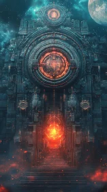 Stellar gateway ignites with molten energy in deep space