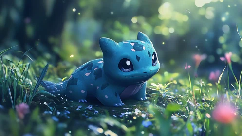 Luminous forest creature rendered with soft depth-of-field optics.